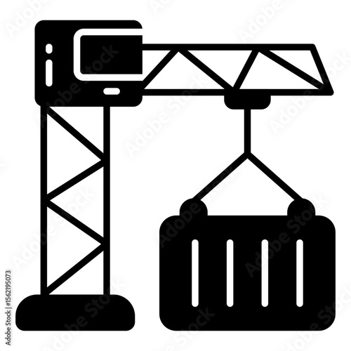 Modern design icon of container lifting