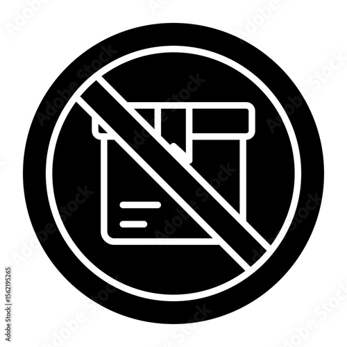 An editable design icon of no parcel