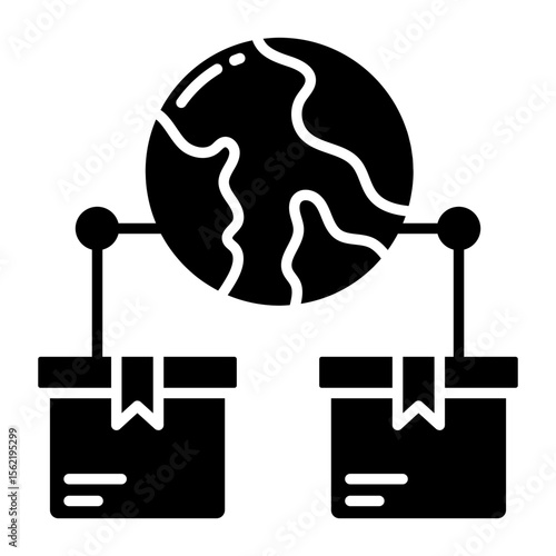 A perfect design icon of global parcels