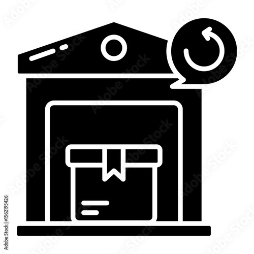 Solid design icon of warehouse