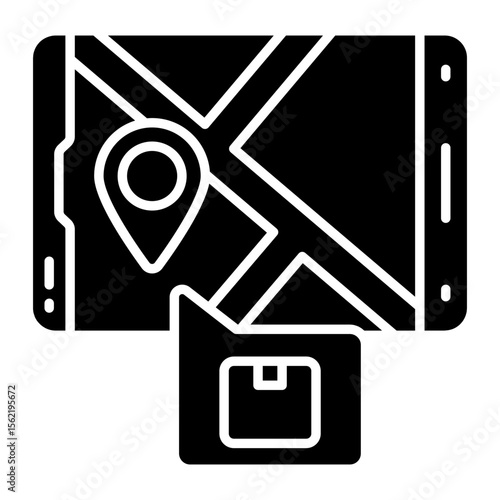 A unique design icon of mobile parcel tracking