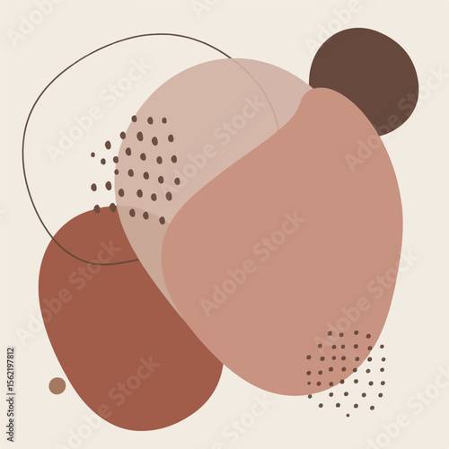 Modern Abstract Art – Earth Tone Fluid Blob Design