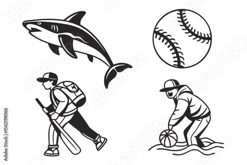 baseball player and ball