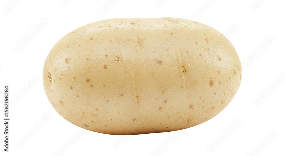Single whole potato with a smooth surface and small spots in studio shot Single whole potato with a smooth surface and small spots in studio shot
