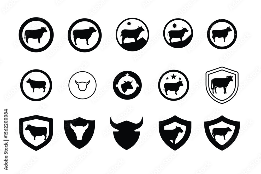 Collection of Sheep and Cow Logos Farm Animal Vector Icons for Branding, Agriculture, and Livestock Businesses Collection of Sheep and Cow Logos Farm Animal Vector Icons for Branding, Agriculture, and Livestock Businesses