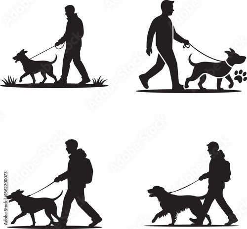 man and dog silhouette