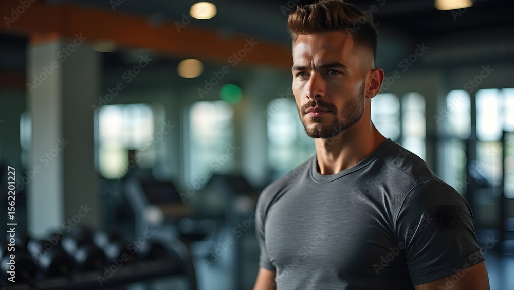 Athletic Gym T-Shirt Mockup on Fitness Model Athletic Gym T-Shirt Mockup on Fitness Model
