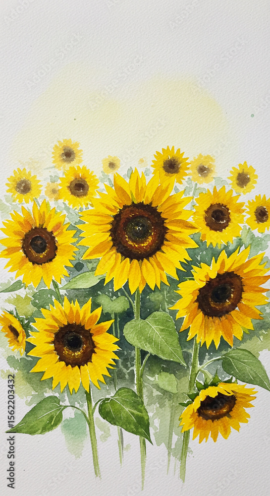 Fototapeta premium sunflowers on a white background