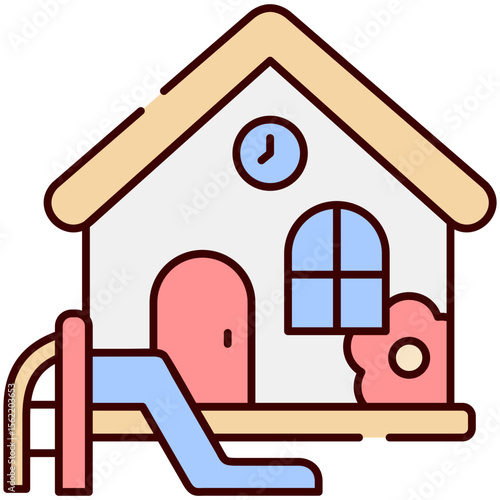 kindergarten building icon