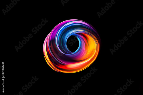 Spiral rainbow vortex creating mesmerizing abstract geometric pattern design effect