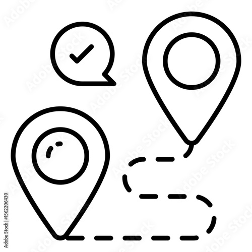 line design icon of route