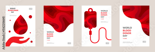 World Blood Donor Day Posters Red Blood Drop Designs