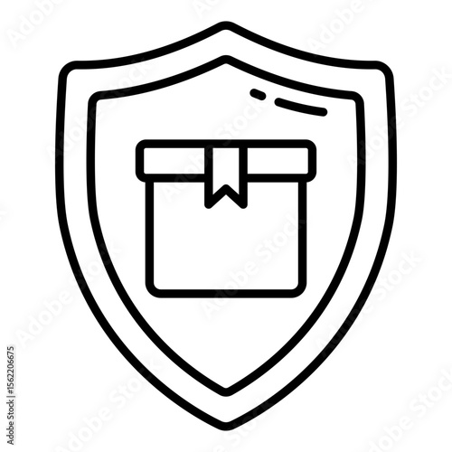 Editable design icon of parcel security