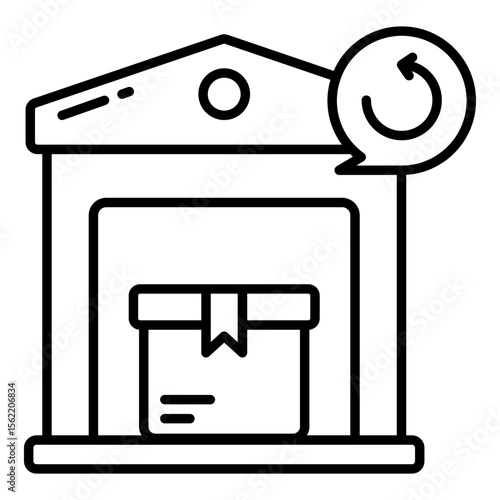 line design icon of warehouse