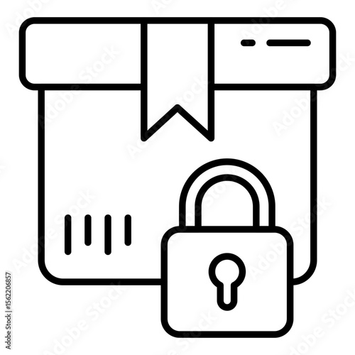 Editable design icon of locked parcel