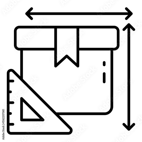 Foto Trendy design icon of package measurement