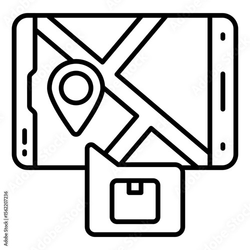 A unique design icon of mobile parcel tracking