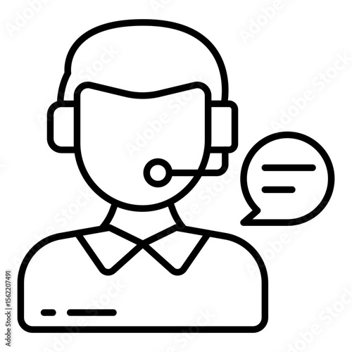 A colored design icon of customer service representative