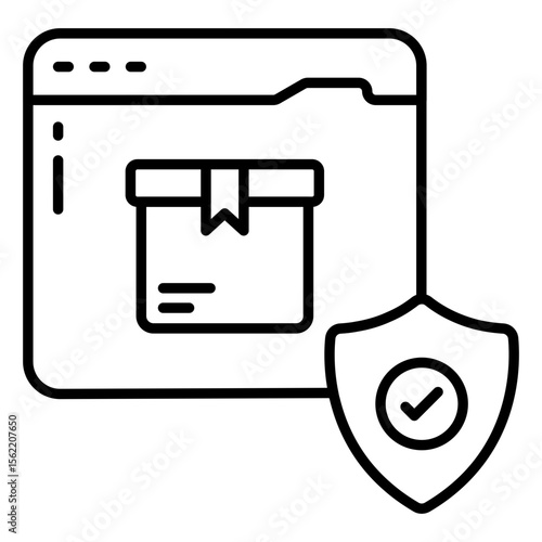 Editable design icon of parcel security