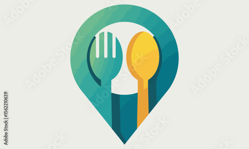 A vector illustration of a fork and spoon, perfect for a restaurant menu icon or kitchen utensil design