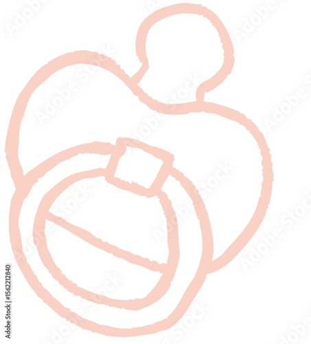 baby dummy hand illustration for new born card and nursery