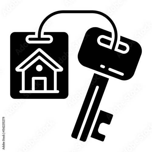 Conceptual solid design icon of home ownership
