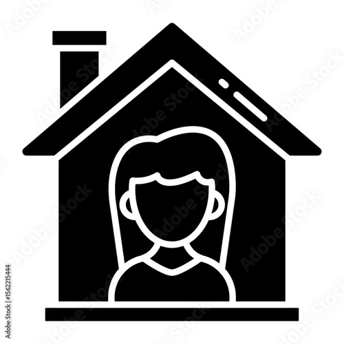 Editable design icon of home owner