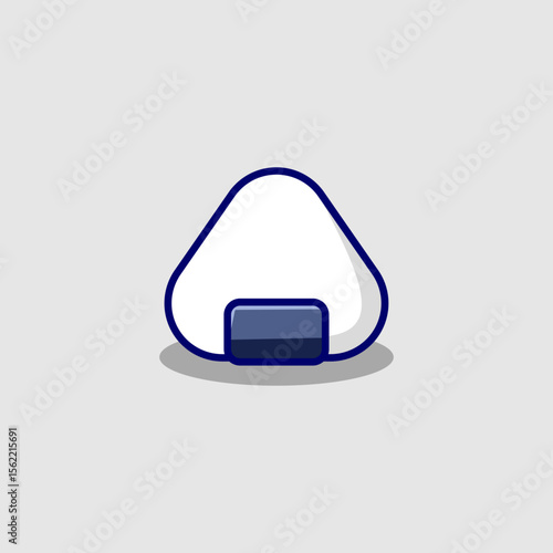 Icon onigiri sushi cute cartoon vector hand drawn