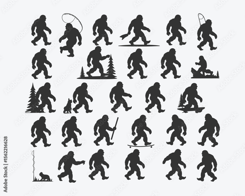 Bigfoot Silhouettes Collection – 50 Different Designs of Sasquatch and Animal Tracks Bigfoot Silhouettes Collection – 50 Different Designs of Sasquatch and Animal Tracks