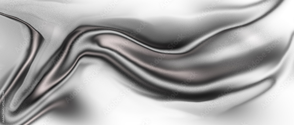 Obraz premium Elegant silver metallic liquid background with smooth curves, perfect for modern designs and luxurious branding, use as a stunning backdrop or texture