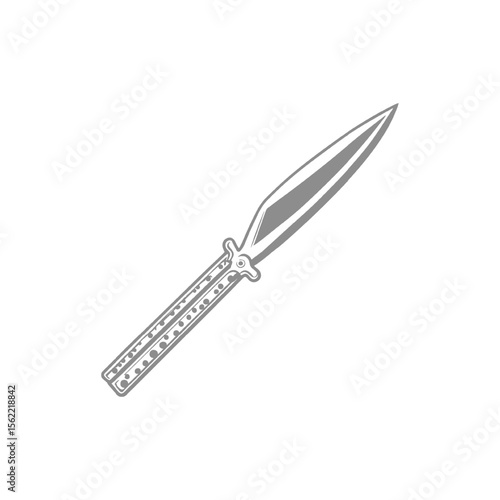 Detailed Illustration of a Butterfly Knife