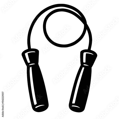 Classic Jump Rope Skipping Exercise Equipment Vector - Fitness and Cardio Workout Tool