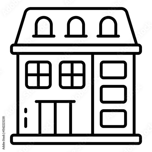 Editable design icon of bungalow