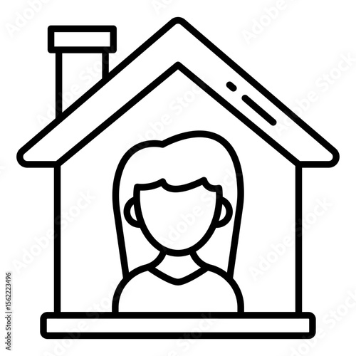 Editable design icon of home owner