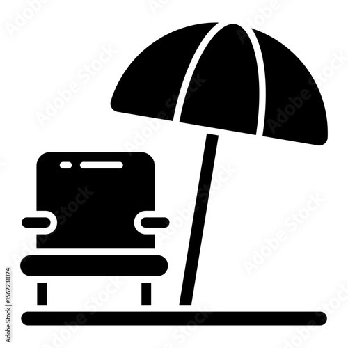 Modern design icon of deck chair