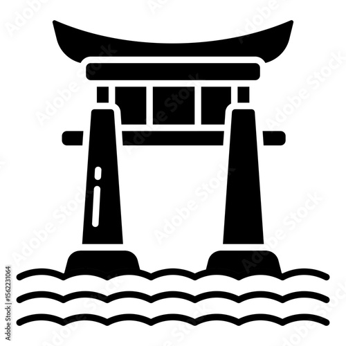 Creative design icon of torii gate