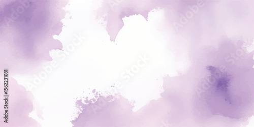 Lavender Watercolor Texture Background with Soft Purple Aquarelle Wash – Hand-Painted Brush Strokes on Wet Paper for Elegant Background Art, Invitations, and Web Templates

