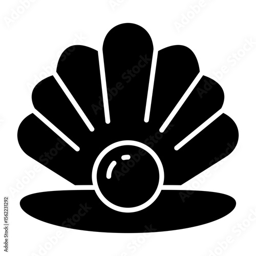Conceptual solid design icon of seashell