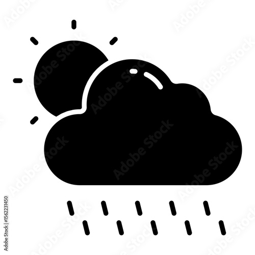 A unique design icon of partly cloudy day