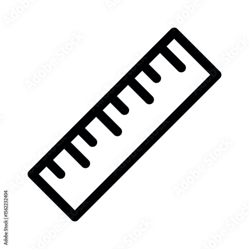 Ruler line icons.School supplies. Simple vector symbol used for school, travel, or education themes. Clean linear design, editable stroke, isolated on white.