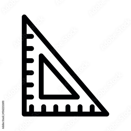 Set Square line icon.School supplies. Simple vector symbol used for school, travel, or education themes. Clean linear design, editable stroke, isolated on white.