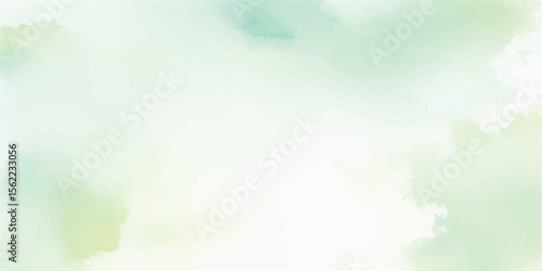 Mint Green Watercolor Background with Soft Aquarelle Texture – Hand-Painted Brush Strokes on White Paper for Fresh Minimal Design, Product Mockups, and Organic Visual Projects


