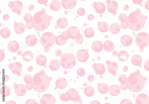 Wallpaper Mural Light pink circles of varying sizes are randomly scattered on a white background Torontodigital.ca