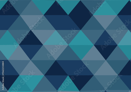 Triangle pattern of various shades of blue