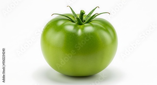 Wallpaper Mural Unripe Tomato: A Single Green Fruit on White Background Torontodigital.ca