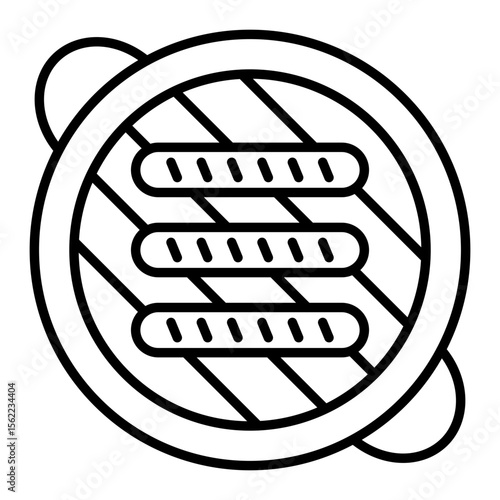 A unique design icon of grilled sausage