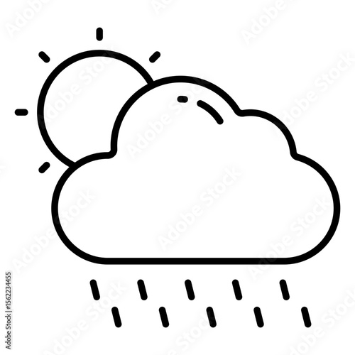 A unique design icon of partly cloudy day