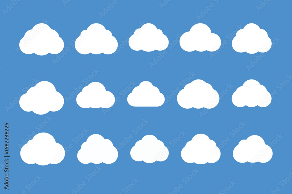 Collection of Simple White Cloud Icons Perfect for Web Design, App Development, and More Collection of Simple White Cloud Icons Perfect for Web Design, App Development, and More