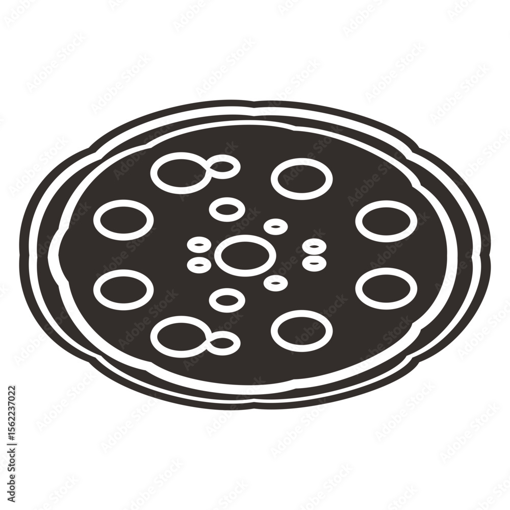 Fototapeta premium Pizza icon black_3