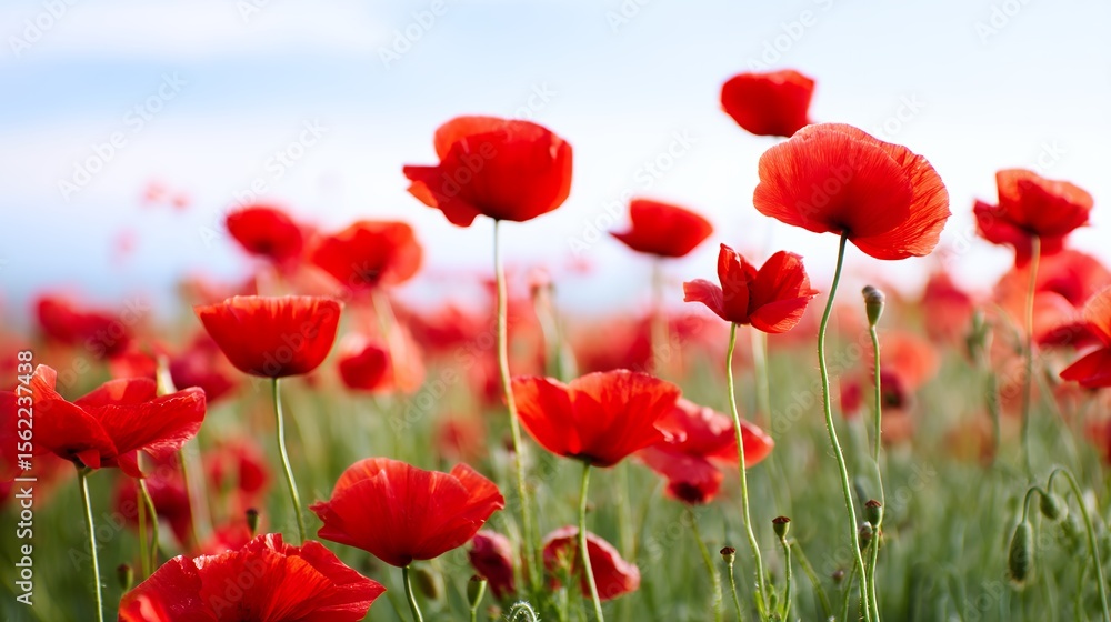 Vibrant Red Poppies in a Summer Field Vibrant Red Poppies in a Summer Field